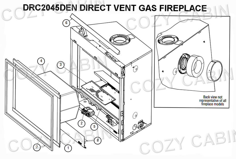 DIRECT VENT GAS FIREPLACE (DRC2045DEN) #DRC2045DEN